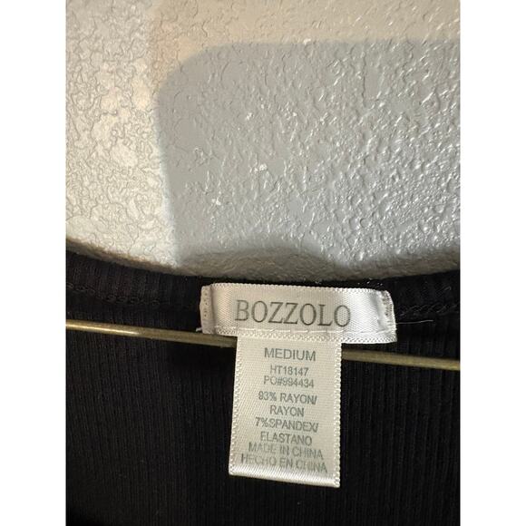 BOZZOLO Wide Rib Womens Crew Neck Top Medium - Picture 2 of 3